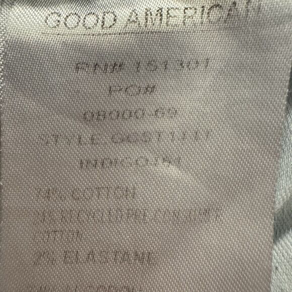 GOOD AMERICAN Good Straight Jeans High Rise Split Raw Hem Size 16 - Picture 10 of 11